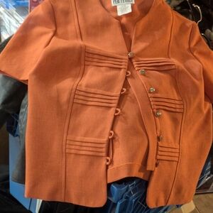 Chic Women's Button Down Shirt in Vibrant Orange